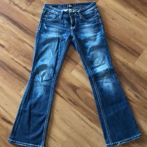 Express blue jean with white stitching bootcut